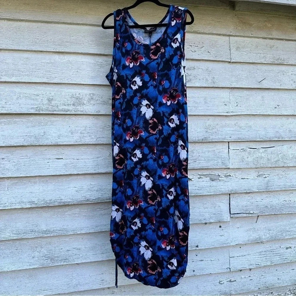 Lane Bryant Floral Tank Maxi Dress black blue red summer bohemian plus size - Picture 1 of 13